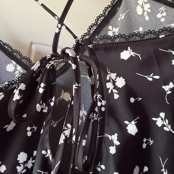 🎯50% OFF! Wild Fable Black Floral Slip Mini Dress - Picture 5 of 6